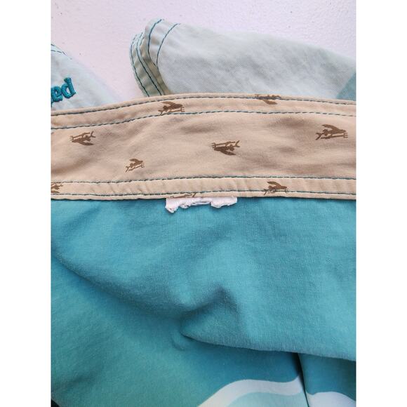 Patagonia Board Shorts Mens 36x9 Wavefarer Swim Blue Stripes Swim Surf Sunshine - Picture 13 of 14